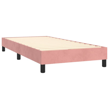Box Spring Postel S Matrací Samet Růžová