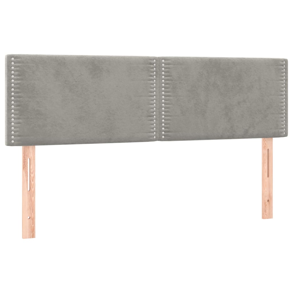 Box Spring Postel S Matrací Samet Světle Šedá