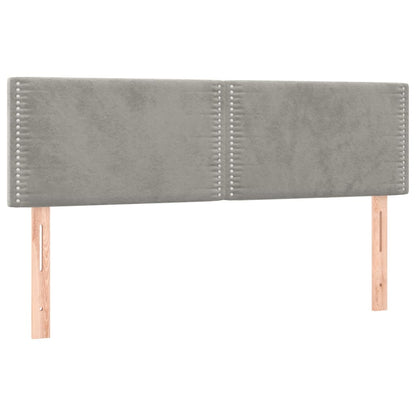 Box Spring Postel S Matrací Samet Světle Šedá