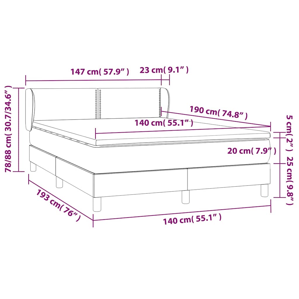 Box Spring Postel S Matrací Samet Světle Šedá