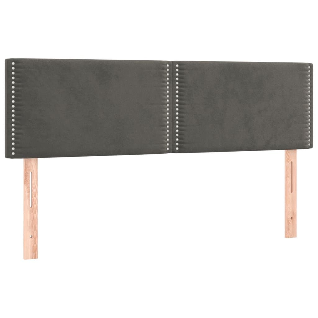 Box Spring Postel S Matrací Tmavě Šedý Samet Tmavě Šedá