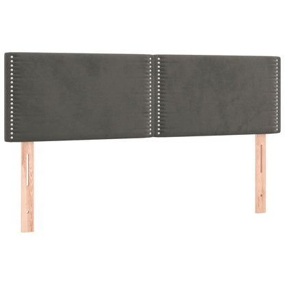 Box Spring Postel S Matrací Tmavě Šedý Samet Tmavě Šedá