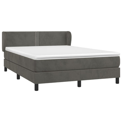 Box Spring Postel S Matrací Samet Tmavě Šedá