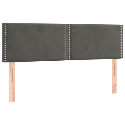 Box Spring Postel S Matrací Samet Tmavě Šedá