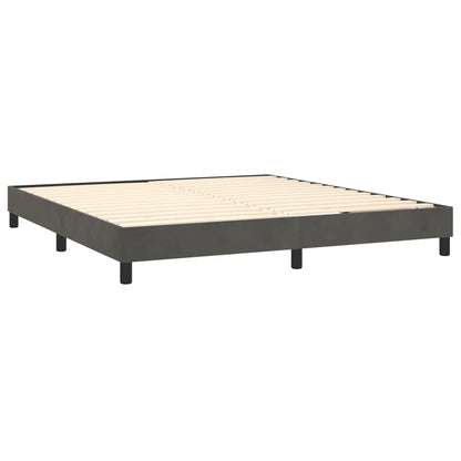 Box Spring Postel S Matrací Samet Tmavě Šedá