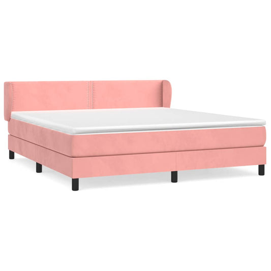 Box Spring Postel S Matrací Samet Růžová