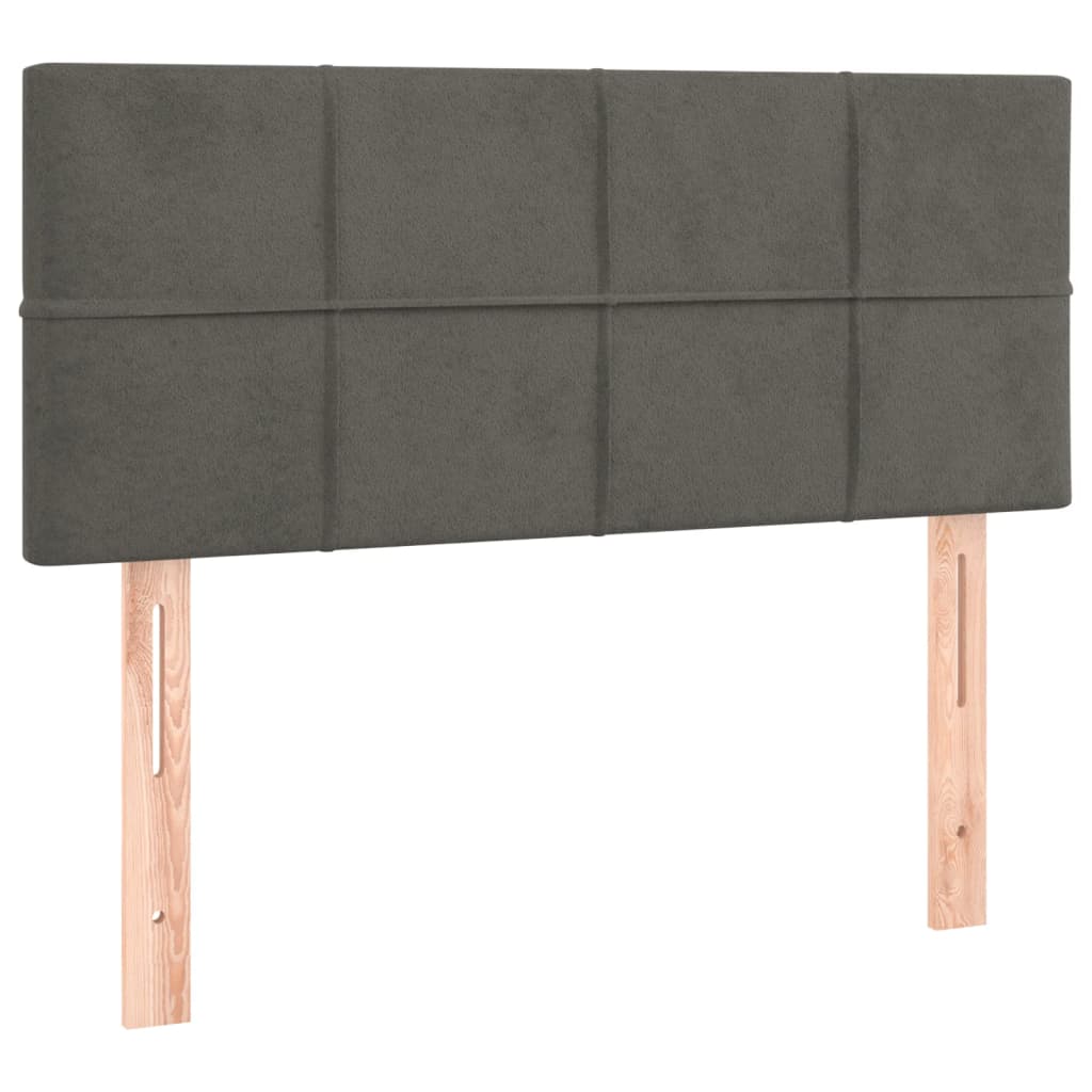 Box Spring Postel S Matrací Samet Tmavě Šedá
