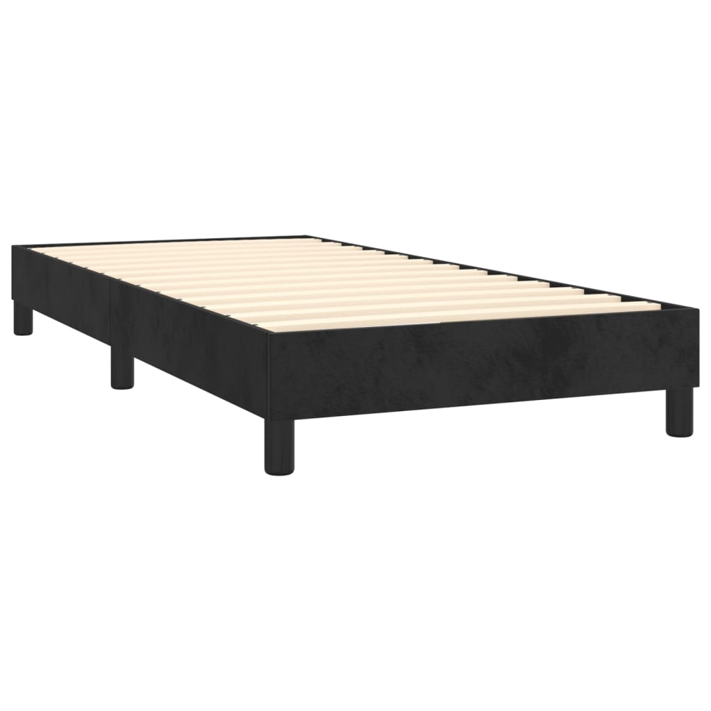 Box Spring Postel S Matrací Černá Samet Černá