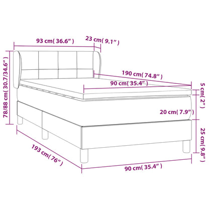 Box Spring Postel S Matrací Černá Samet Černá