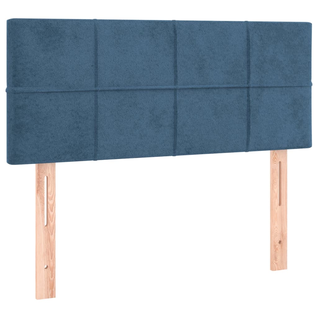 Box Spring Postel S Matrací Tmavě Modrá Samet Tmavě Moddrá