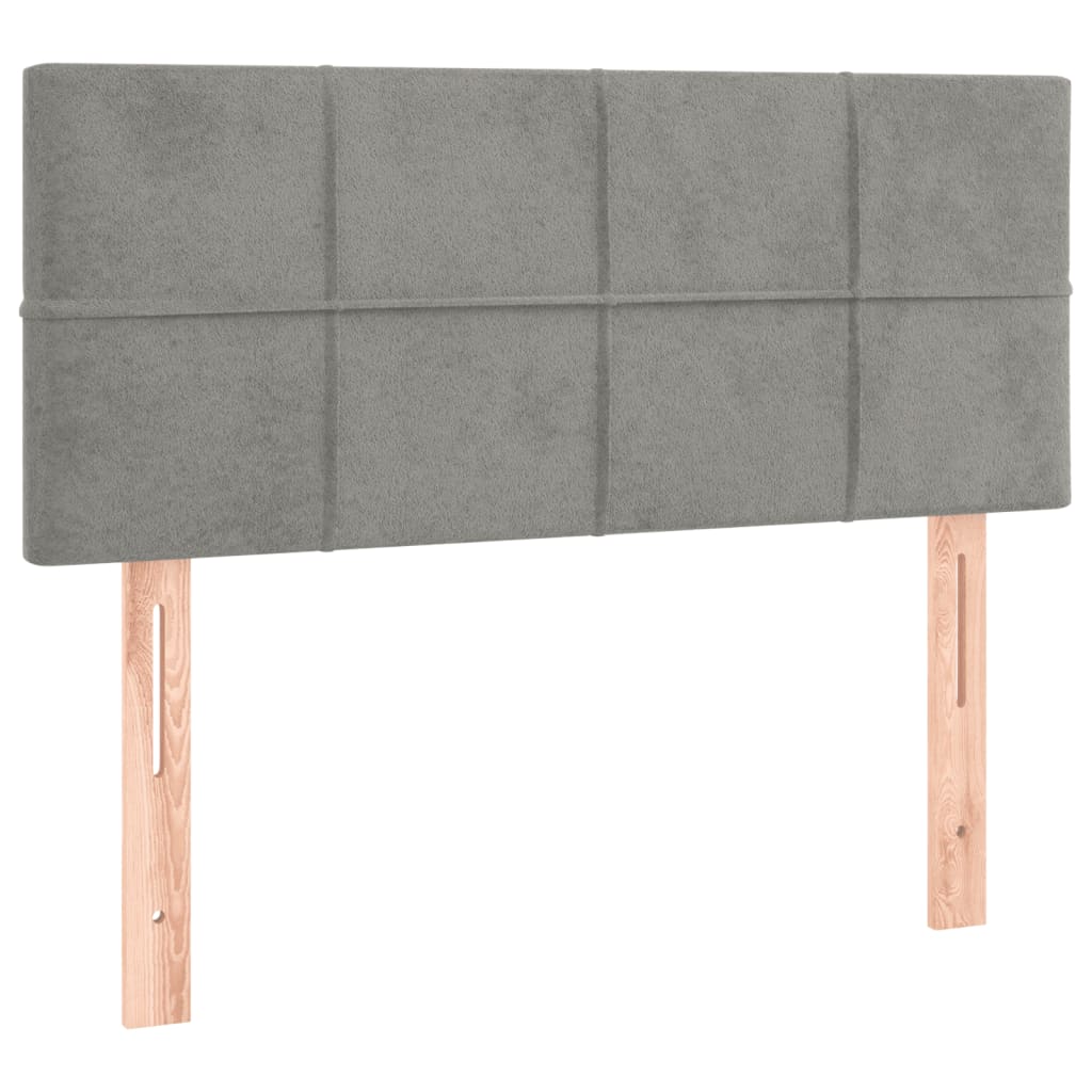 Box Spring Postel S Matrací Samet Světle Šedá