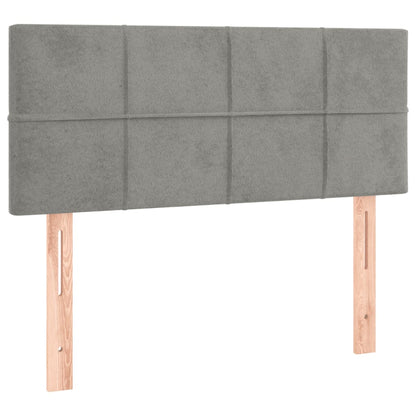 Box Spring Postel S Matrací Samet Světle Šedá