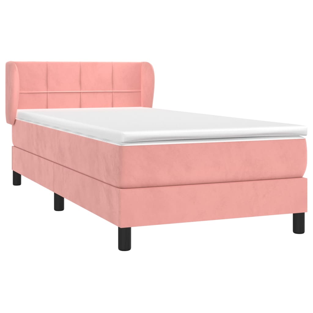 Box Spring Postel S Matrací Samet Růžová