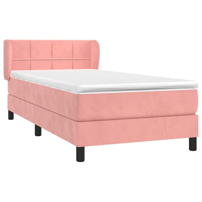 Box Spring Postel S Matrací Samet Růžová