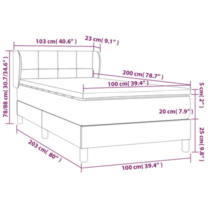 Box Spring Postel S Matrací Samet Světle Šedá