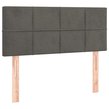 Box Spring Postel S Matrací Samet Tmavě Šedá