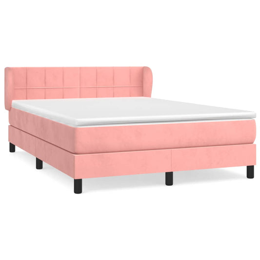 Box Spring Postel S Matrací Samet Růžová
