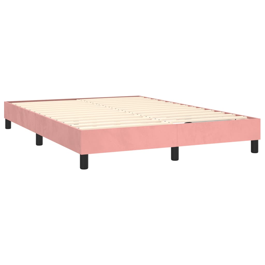 Box Spring Postel S Matrací Samet Růžová