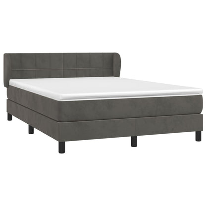 Box Spring Postel S Matrací Samet Tmavě Šedá