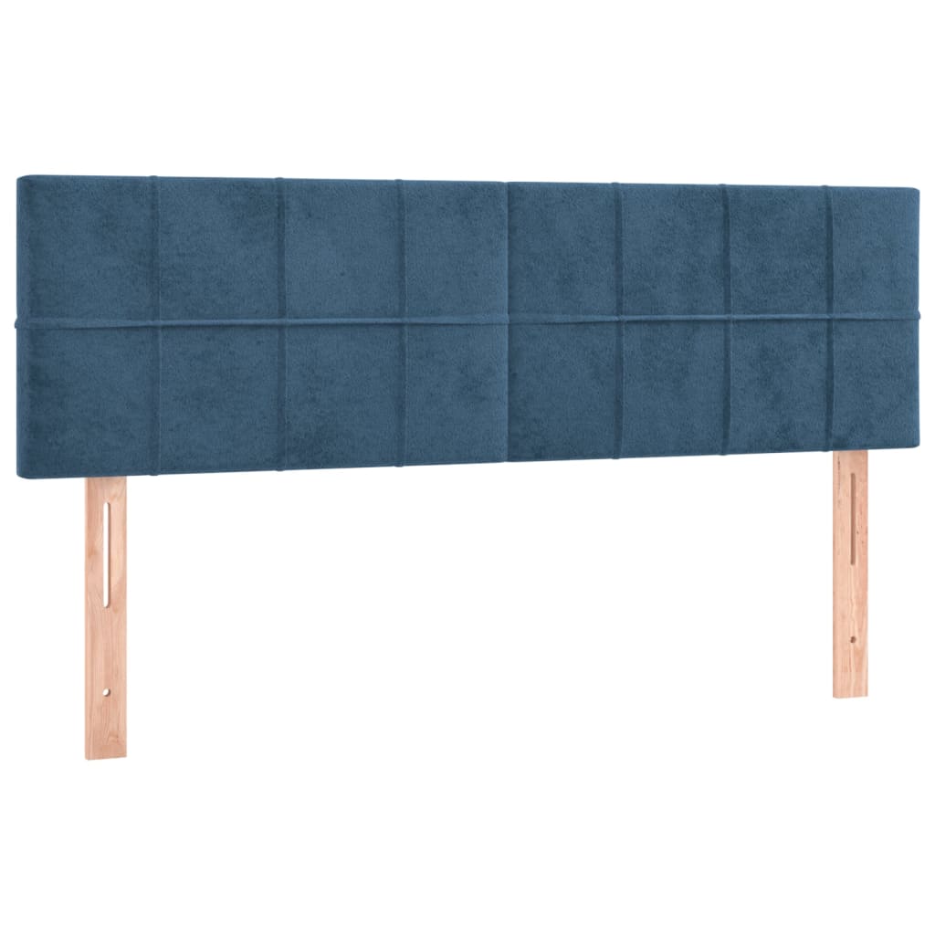 Box Spring Postel S Matrací Tmavě Modrá Samet Tmavě Moddrá