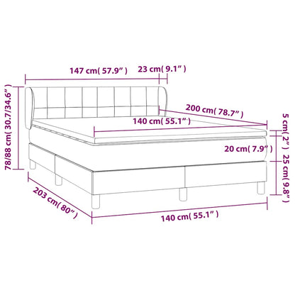 Box Spring Postel S Matrací Tmavě Modrá Samet Tmavě Moddrá