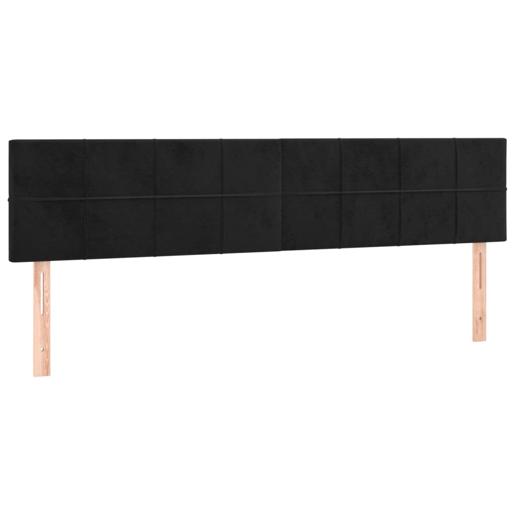 Box Spring Postel S Matrací Černá Samet Černá