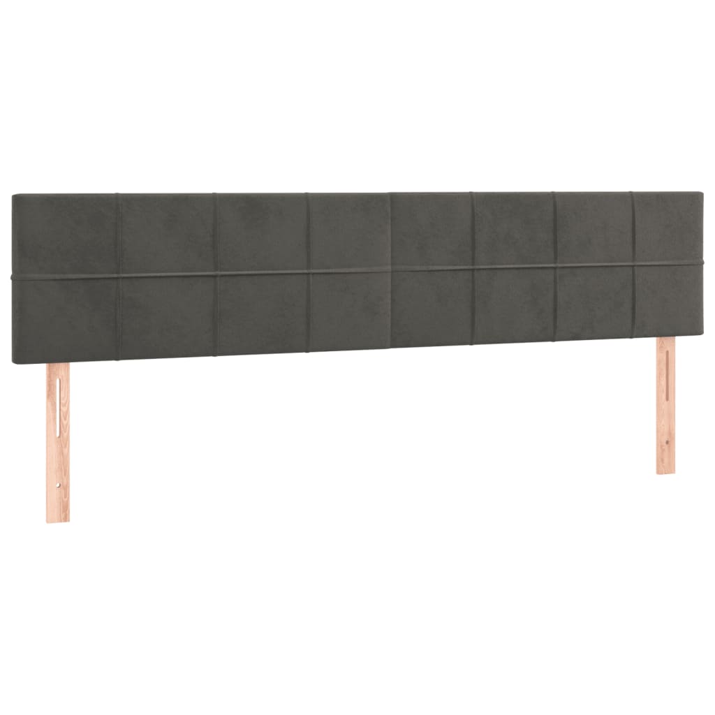 Box Spring Postel S Matrací Samet Tmavě Šedá