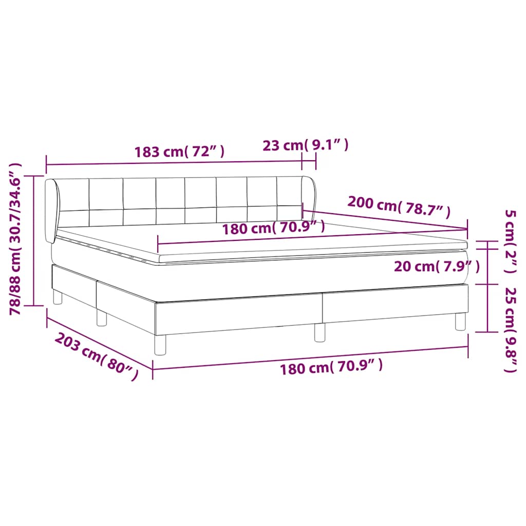 Box Spring Postel S Matrací Tmavě Modrá Samet Tmavě Moddrá