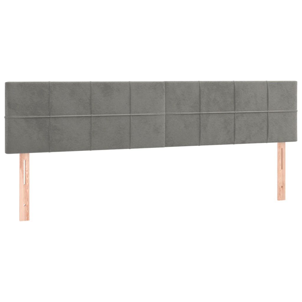 Box Spring Postel S Matrací Samet Světle Šedá