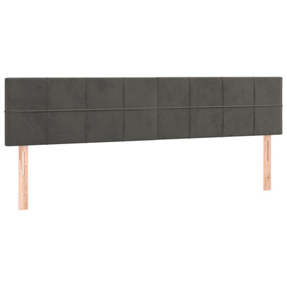 Box Spring Postel S Matrací Samet Tmavě Šedá