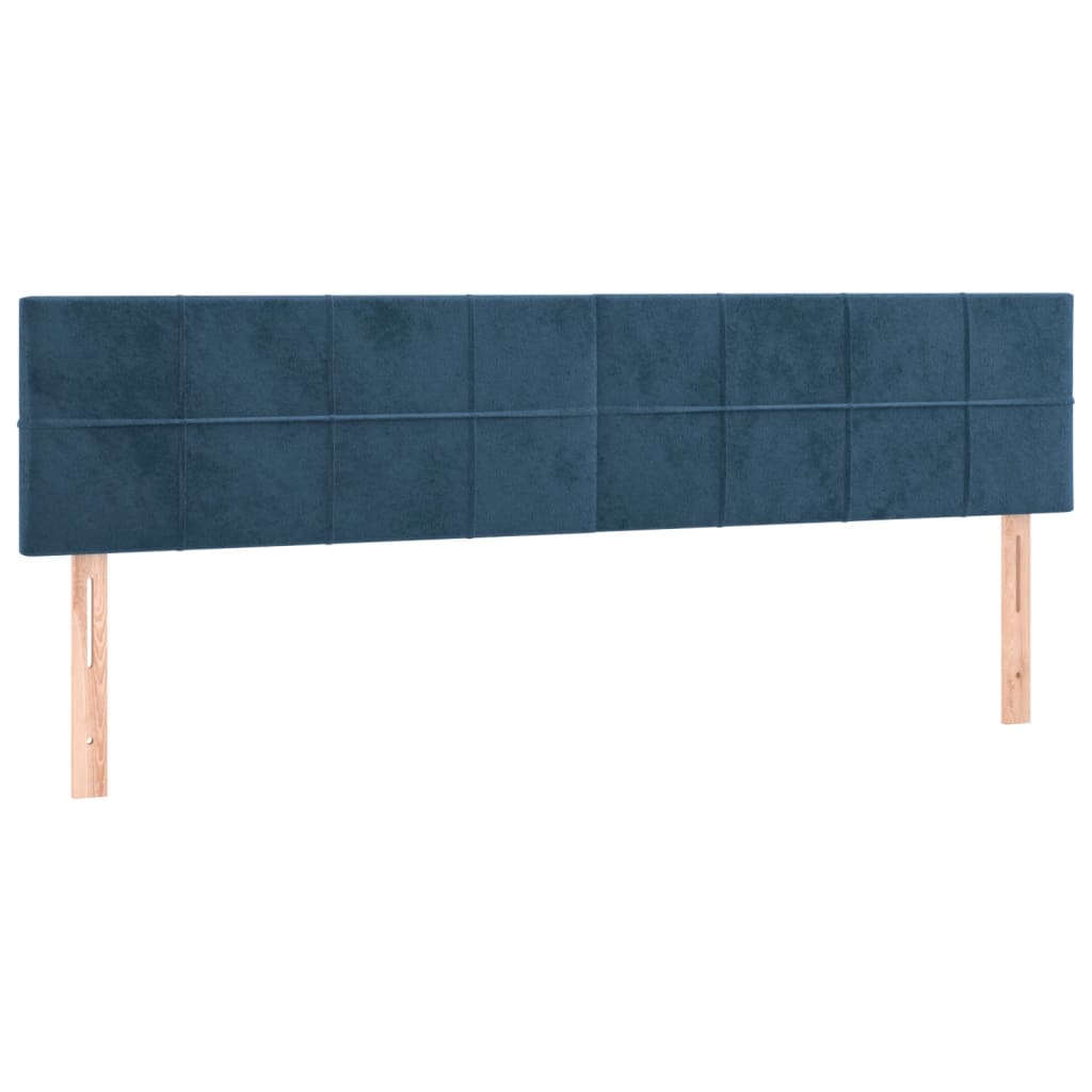 Box Spring Postel S Matrací Tmavě Modrá Samet Tmavě Moddrá