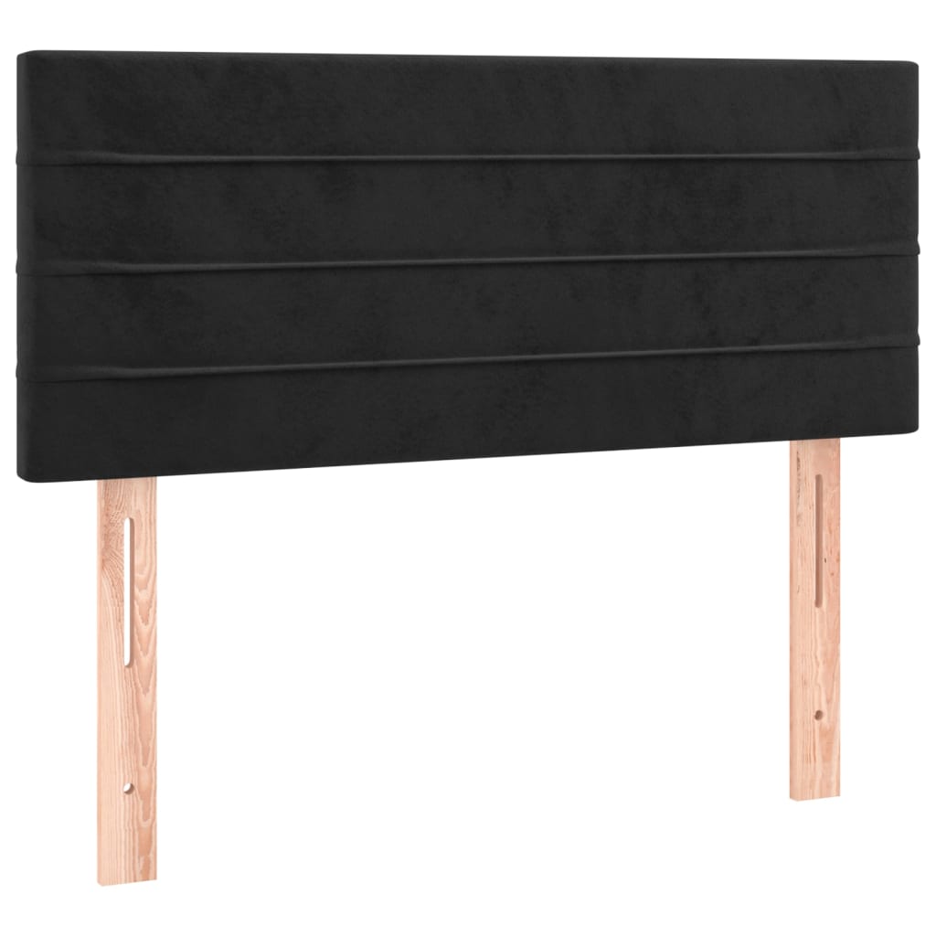 Box Spring Postel S Matrací Černá Samet Černá