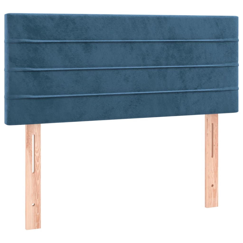 Box Spring Postel S Matrací Tmavě Modrá Samet Tmavě Moddrá