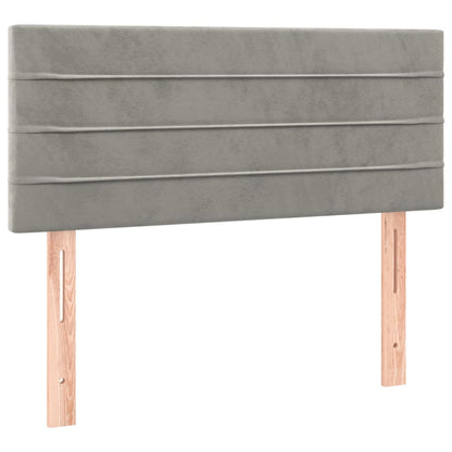 Box Spring Postel S Matrací Samet Světle Šedá