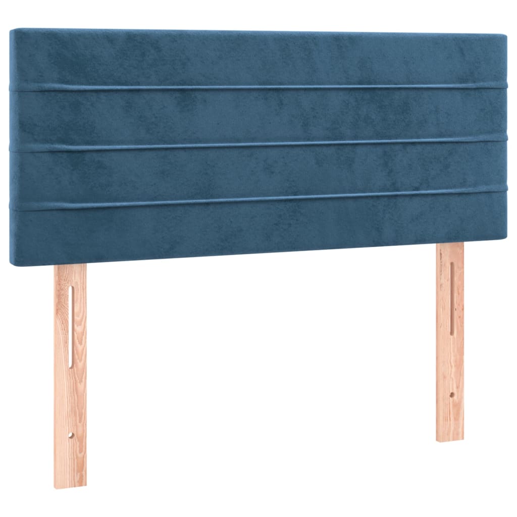 Box Spring Postel S Matrací Tmavě Modrá Samet Tmavě Moddrá