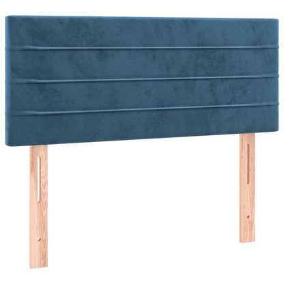 Box Spring Postel S Matrací Tmavě Modrá Samet Tmavě Moddrá