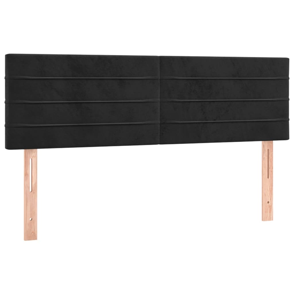 Box Spring Postel S Matrací Černá Samet Černá
