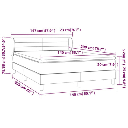 Box Spring Postel S Matrací Tmavě Modrá Samet Tmavě Moddrá