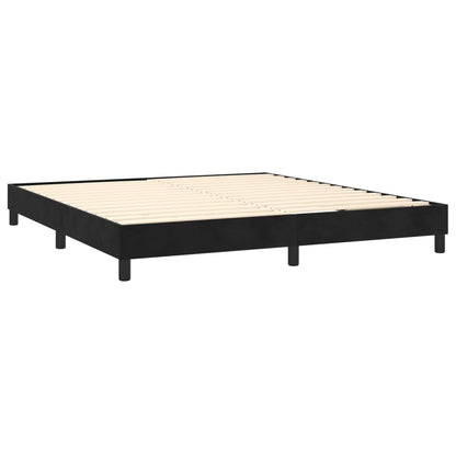 Box Spring Postel S Matrací Černá Samet Černá