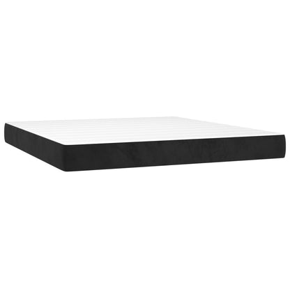 Box Spring Postel S Matrací Černá Samet Černá