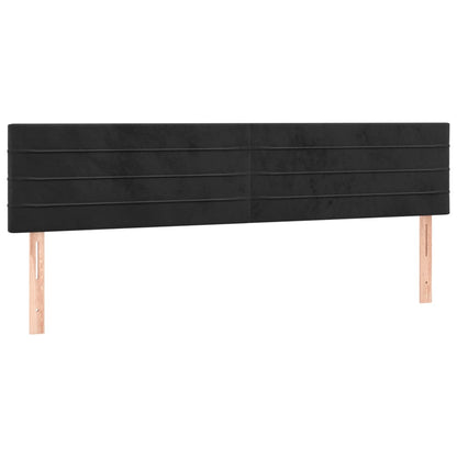 Box Spring Postel S Matrací Černá Samet Černá