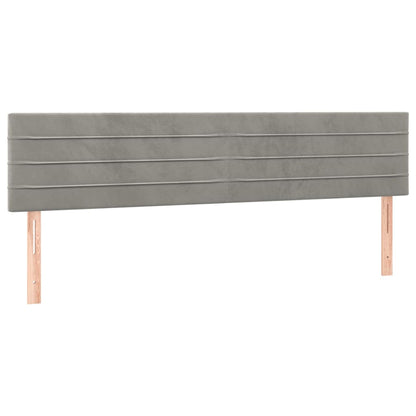 Box Spring Postel S Matrací Samet Světle Šedá