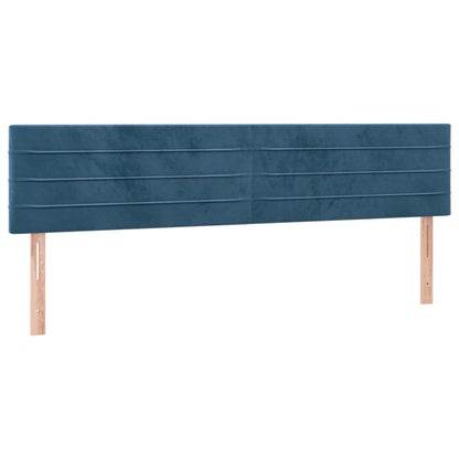 Box Spring Postel S Matrací Tmavě Modrá Samet Tmavě Moddrá