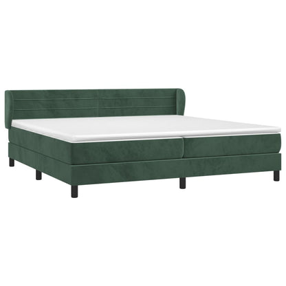 Box Spring Postel S Matrací Samet Tmavě Zelená