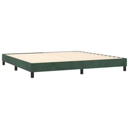 Box Spring Postel S Matrací Samet Tmavě Zelená