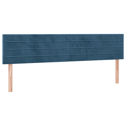 Box Spring Postel S Matrací Tmavě Modrá Samet Tmavě Moddrá