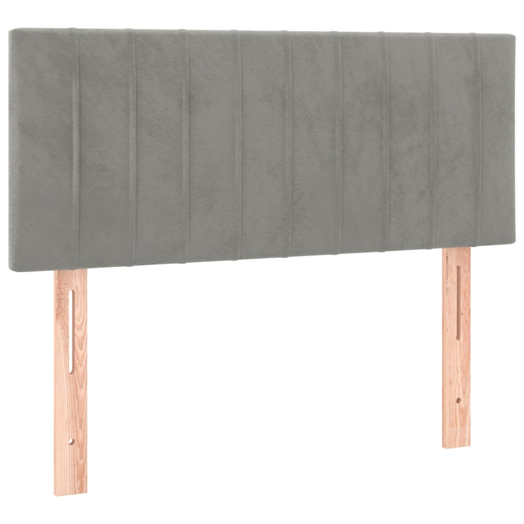 Box Spring Postel S Matrací Samet Světle Šedá