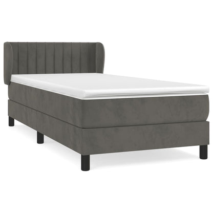 Box Spring Postel S Matrací Samet Tmavě Šedá