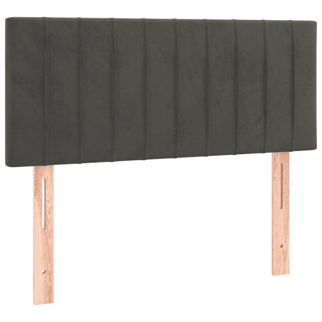 Box Spring Postel S Matrací Samet Tmavě Šedá