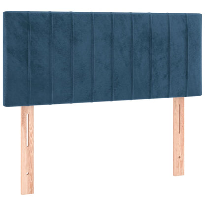 Box Spring Postel S Matrací Tmavě Modrá Samet Tmavě Moddrá